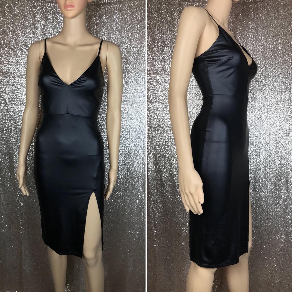 Black Leather Inspired Dress - Picture 5 of 8
